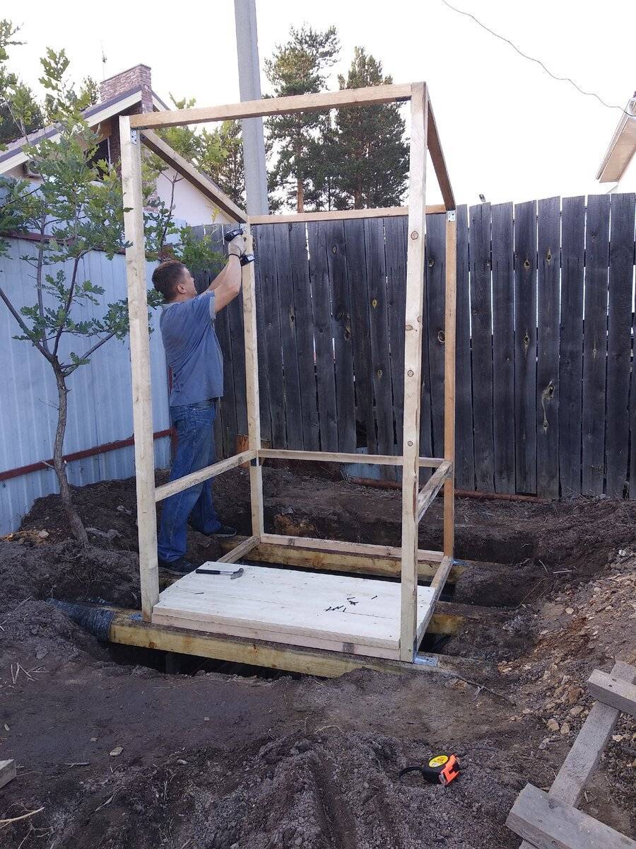 Фундамент под душ и туалет на даче своими руками - строим сами