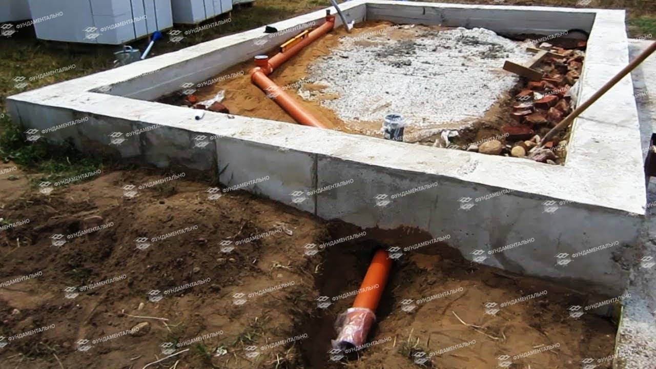 Фундамент под баню с канализацией