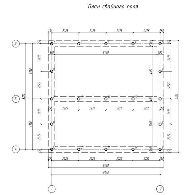План расположения свай
